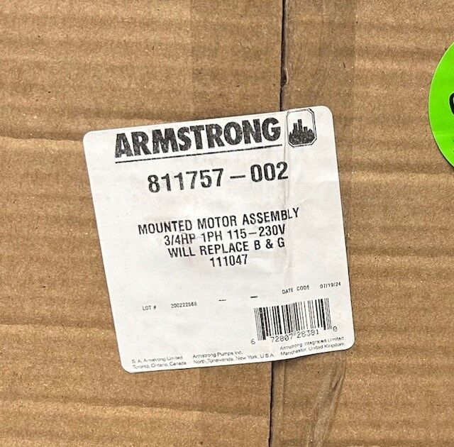 Armstrong Motor 3/4HP 56z Frame